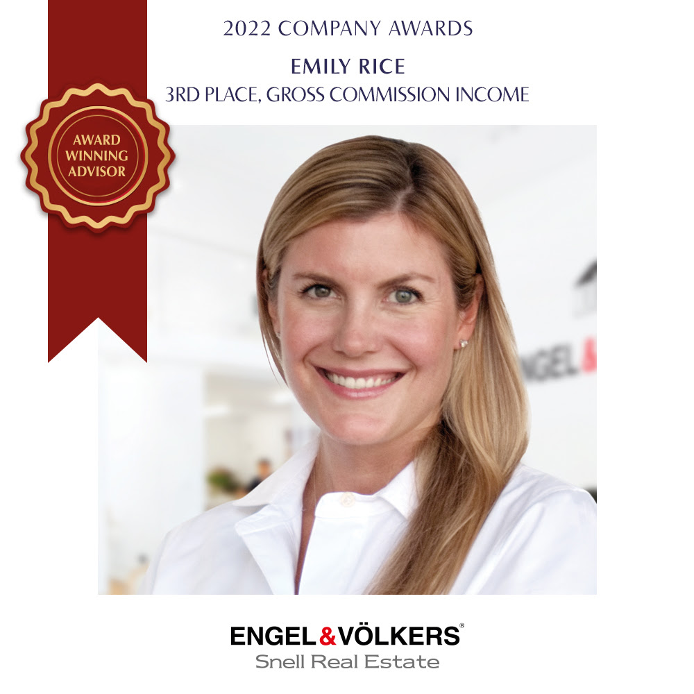 Emily Rice - 3rd Place, Gross Commision Income | Company Awards 2022 Engel & Völkers Snell Real Estate