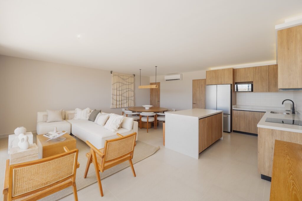 La Mar Residences Living Area and Kitchen